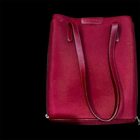 Lancel Red Bag with Side Zippers to Expand Bag, Snap closure - Picture 3 of 9